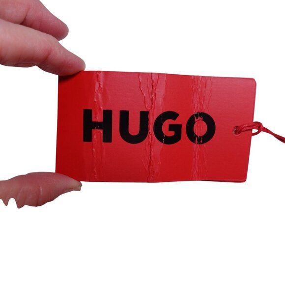 NWT Hugo Boss Men's Narrow Designer Neck Tie Dark Gray Made In Italy Logo - Picture 2 of 7